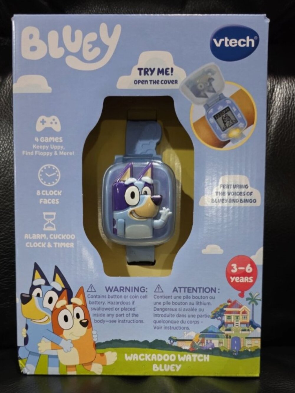NIP Wackadoo Vtech BLUEY WATCH Activity Child Flip Up Toy Watch